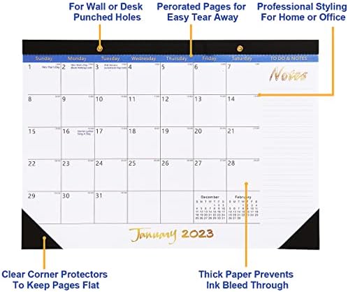 Голем Календар за Биро 2023-2024 17 х 12 Инчи -18 Месечен Десктоп Календар јануари 2023 до јуни 2024 Година Деск Ѕид Календар За Домашно