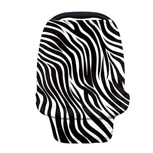 Forchrinse Zebra Print Baby Car Cover Cover за новороденче, мека истегната медицинска сестра капаче за доењето на доењето на новороденчињата за новороденчиња со повеќекратна употреб