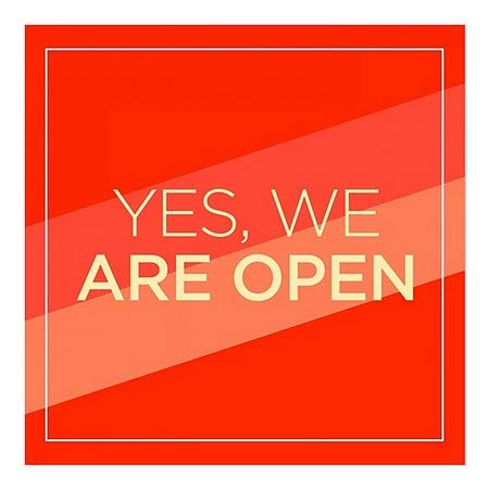 CGSignLab | Да, Ние Сме Отворени-Модерна Дијагонала Прицврстување На Прозорецот | 12x12