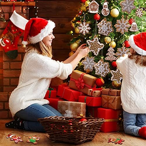 20 парчиња Божиќни украси за снегулка мини дрво виси украси силиконски Божиќни украси снегулки со јажиња за јажиња за новогодишна зимска занаетчиска занаети