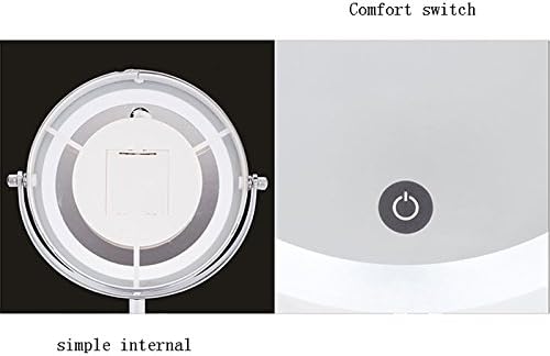 Козметичко огледало LED осветлено огледало Континентална двострана 360 степени ротирачки 5x лупа за козметичка нега на кожата за бричење