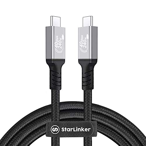 STARLINKER USB4 Кабел 9.8 ft, Поддржува Thunderbolt 4, 8K HD Дисплеј, 40gbps Пренос На Податоци, 240W ПОЛНЕЊЕ USB C ДО USB C Кабел,