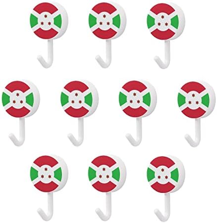 Знаме на Buregundi тркалезни пластични куки за еднократно лепило куки што висат wallидни куки за кујна бања 10 пакувања