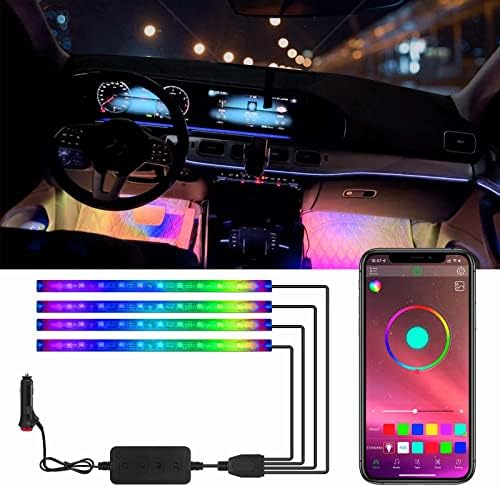 Jinyu Rgb Автомобил Внатрешни Светла, 5V USB Автомобил Led Светла Со Контрола НА АПЛИКАЦИЈАТА, Музика Синхронизација Автомобил Светла