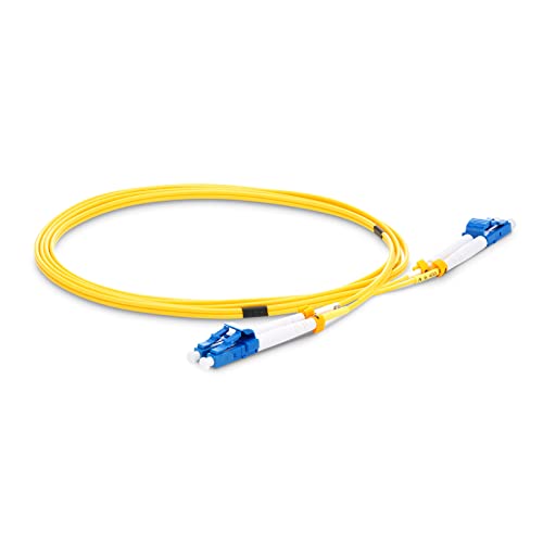 Qiniyek OS2 LC до LC Fiber Patch Cable, 9/125μM единечен режим SFP Duplex со влакна, оптички кабел за влакна за SMF SFP, рутер, мрежни влакна и повеќе, 0,5 m