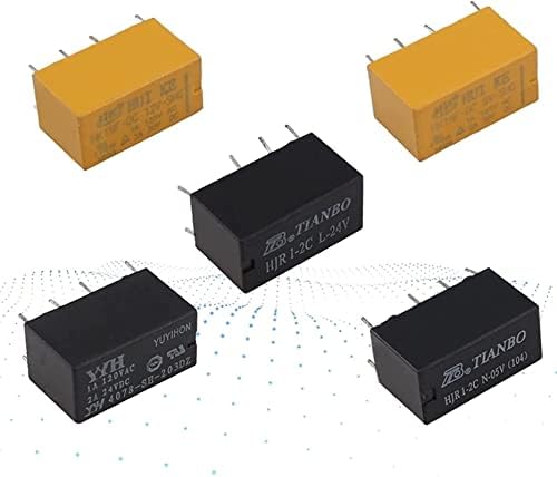 Gibolea Relay 5pcs dpdt Pcb Реле 3V 5V 9V 12V 24V 8 пина Реле Прекинувач