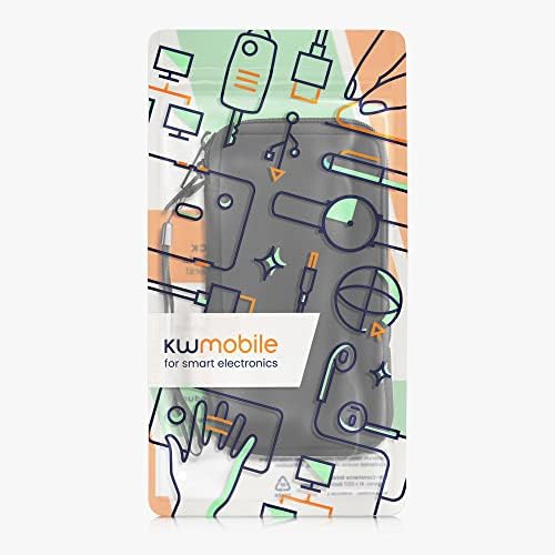 KWMobile Neoprene телефонска торбичка големина XL - 6,7/6,8 - Универзална мобилна ракав мобилна торба со патент, лента за зглоб - црна