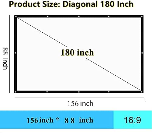 180 Инчен Пренослив Проекторски Екран, YF2009SZ 16: 9 HD Преклопен Анти Бразда Внатрешен Надворешен Филмски Проекциски Екран Со Куки и Јажиња