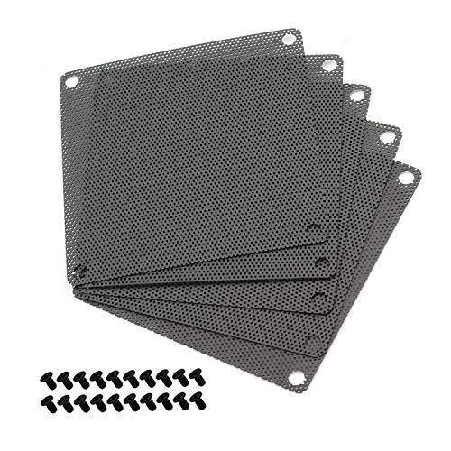 Maxmoral 5pcs 12cm компјутер вентилатор филтер за прашина за прашина црна pvc powsproof mesh cover cover за компјутерски ладилник вентилатор