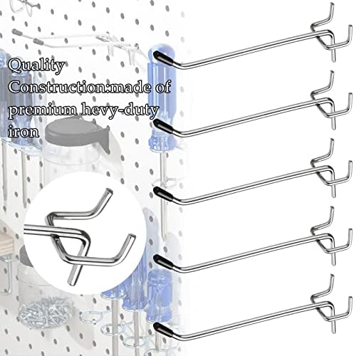 50 парчиња Тешки Метални Куки За Полици За Штипки, куки за Штипки од 6 инчи, Куки За ШТИПКИ Во Форма На Л Се Вклопуваат во 1/4 и 1/8 Инчи