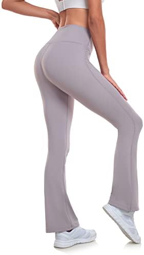 Турботит одблесоци јога панталони за жени месарка мека висока половината за подигање панталони бутлег затегнување на стомакот за контрола на стомакот