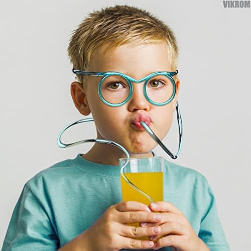 Пиење Сламки Чаши Пластика-5 парчиња Забавни Очила Слама Покрива Капа Еднократно Сламки За Деца Очила Сламки Пиење Забава За Возрасни Сламки