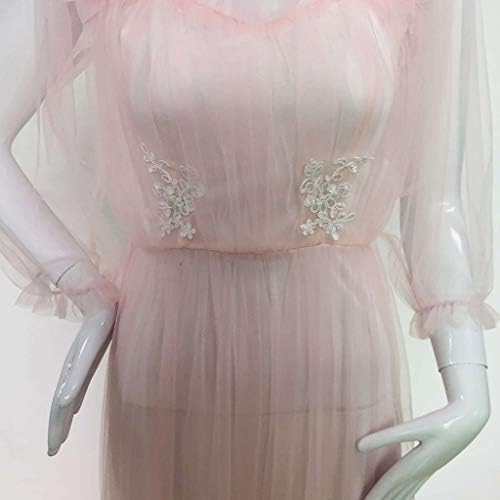 Fanteecy женски цветни чипка долги ракави од рамо свадба сирена фустан душо bellвонче за ракав формален матурски фустан