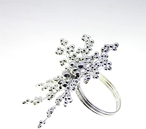 Renslat 12 парчиња бисер со салфетка прстен свадба банкет декорација на салфетка тока хотелска салфетка прстен