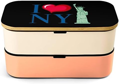 Го Сакам Њујорк Бенто Ручек Кутија Истекување-Доказ Бенто Кутија Контејнери За Храна со 2 Прегради За Работа Во Канцеларија Пикник