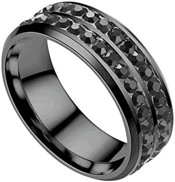 Не'рѓосувачки челик Класичен обичен обичен црн свадбеник бенд прстен за жени девојки што може да се сваднат бенд прстен