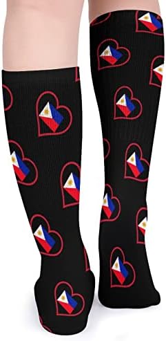 Сакам филипини Црвени срцеви цевки чорапи чорапи чорапи што дишат атлетски чорапи чорапи на отворено за унисекс