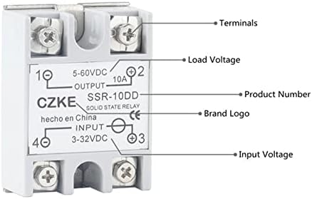 Gummy Solid State Relay SSR 10DD 25DD 40DD DC Control DC Бела школка единечна фаза без пластично покритие 3-32V DC влез DC 5-60V