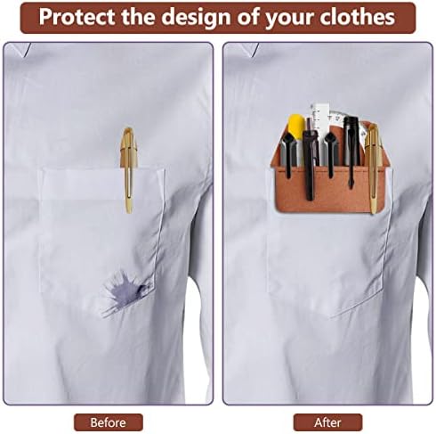 Aidunmis Pocket Protector, 2 парчиња PU кожен џебно пенкало Организатор торбичка за кошули лабораториски палто панталони Пенкал