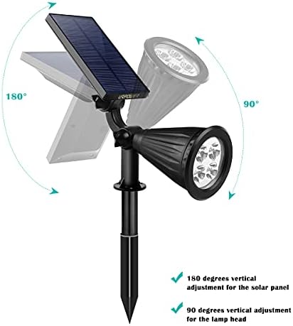Urpower соларни светла на отворено, прилагодливи светла на соларни места на отворено, 2-во-1 водоотпорен сончев пејзаж рефлектори+надградени