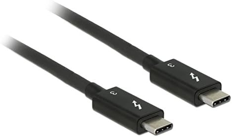 Подложете го кабелот Thunderbolt 3 USB-C на машки USB-C, црно црно црно 0,5 метри