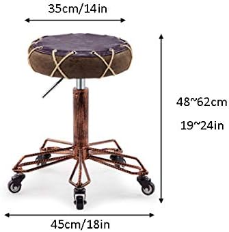 Столче за третман на убавина на тркалото ， столче за сечење седло со сино ПУ синтетичко кожно седиште ， прилагодлива висина 48-62