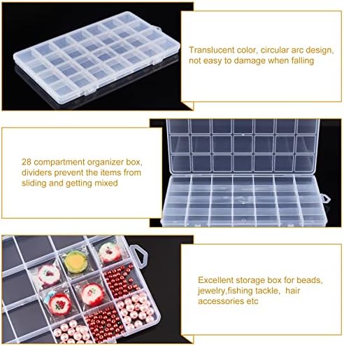 Superfindings 4 пакувања 28 мрежни организаторски кутии 22.5x13.3см транспарентни пластични организатори за складирање кутија за складирање на лента за миење садови за мали о