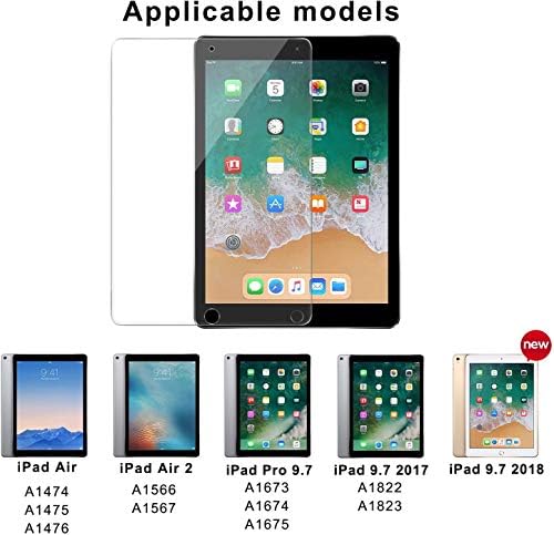 Тантек [Заштитник на екранот со 3 пакувања за iPad, iPad Air 1, iPad Air 2, iPad Pro 9,7-инчи, филмот со калено стакло, ултра чист