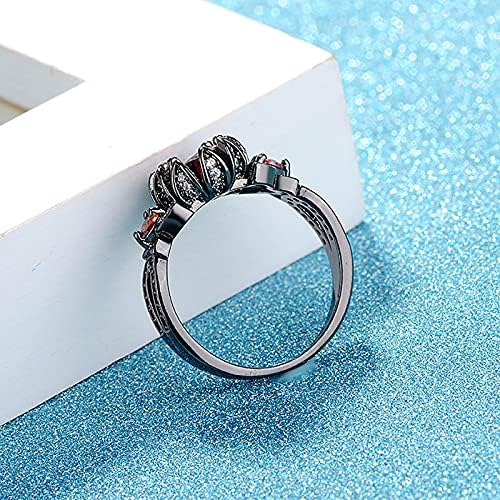 Накит тинејџерски 5-10 легура со големина циркон прстен жени накит свадбени прстени црвени подароци прстени