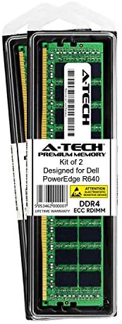 А-Тек 64ГБ Комплет За Dell PowerEdge R640-DDR4 PC4-21300 2666mhz ECC Регистрирани RDIMM 2Rx4 - Сервер Меморија Ram Меморија Еквивалентно НА OEM SNPTN78YC/32G