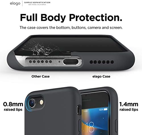 елаго Силиконски Случај Дизајниран За Iphone SE Case 2022, Компатибилен со Iphone SE Case 2020, iPhone 8, iPhone 7-Силиконски Тенок