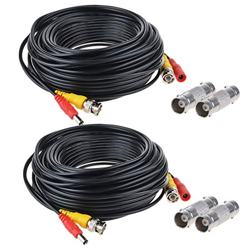 Flashmen BNC кабел 25ft 4pack, HD безбедносни камери кабли со тешка должност BNC видео моќност кабел BNC Wire Extension за CCTV DVR