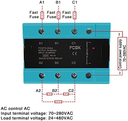 GICK DA THERASE SOLID STETION RELEY 25A 40A 100A DC до AC 3 фаза SSR 3-32V DC Control 24-480V