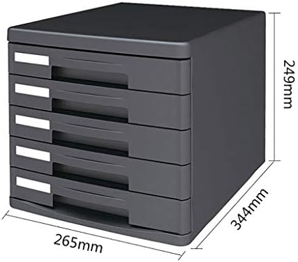 Кабинети за датотеки кутија за складирање на десктоп пластична фиока 5 -ти кат црна, сива