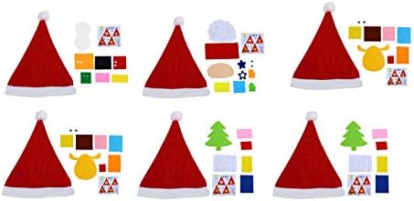 ТОЈАНДОНА Санта Бини шапка 6 парчиња САМ Божиќна Капа Материјали Изработка На Дедо Мраз Капи Со Орнаменти ЗА Деца САМ Божиќ Занаети Додатоци