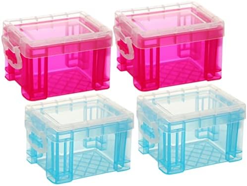 Оперитакс 4 парчиња Мала Пластична Кутија Со Капак За Заклучување Кутија За Мини Клип Пластична Кутија За Складирање Кутија За Ситни
