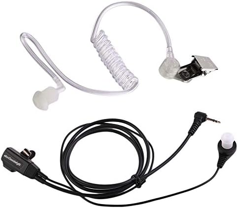 Abcgoodefg 1 игла 2,5мм таен акустична цевка Walkie Talkie слушалки со слушалки со PTT MIC, 2 двонасочно радио слушалки за Motorola Radios MH230R T260 MR350R MT350R MS350R, 2 пакувања
