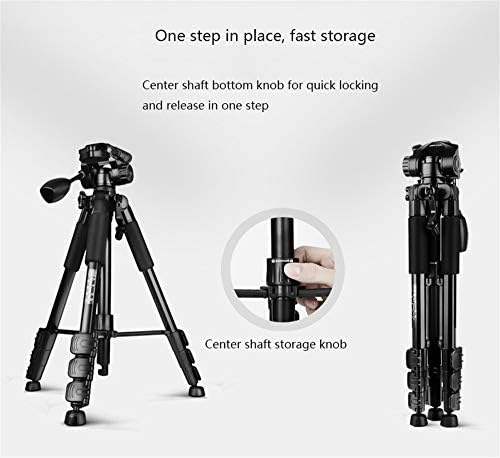 ZJDU Ultra Compact Lightweight Aluminum Tripod со 360 ° панорама топка глава за DSLR, Monopod, статив за OSMO, идеален за блог,