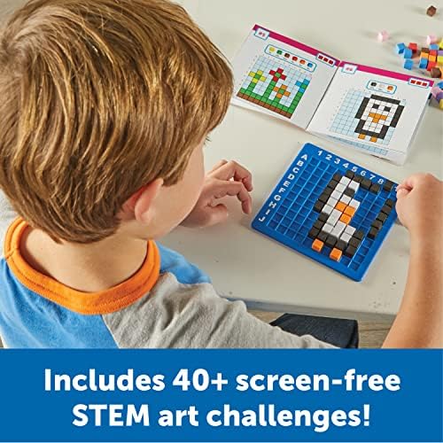 Ресурси за учење Стем Истражувачи Пиксел Уметност Предизвик, 402 Парчиња, Возраст 5+, Матични Играчки За Деца, Кодирање Основи За