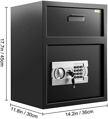 EYHLKM Електронски Безбедно Пари Кутија Дигитални Депозит Слот Со Фиока Тајна Скриени Безбедно Заклучување Код 2 Клучеви Свинче