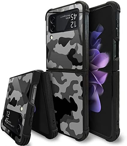 DAIZAG Компатибилен Со Samsung Galaxy Z Flip 3 5g Случај, Сива camo Scratchproop Анти-Drop Патарн Дизајн За Момчиња Девојки Заштитна