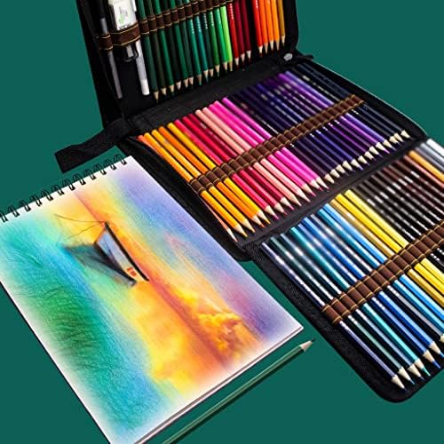Xxxdxdp 77pcs во боја молив постави професионални скицирање комплет за цртање дрвени моливчиња моливчиња торбички уметнички материјали