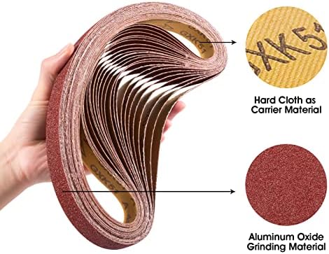 Мидо професионален абразивен 1 x 30 инчен пескачки ремени Премиум алуминиум оксид за пескарење 60/80/120/150/240/400 АРГЕСТВО ЗАКЛУЧЕН ПОВЕЕ НА ШПАПЕР ЗА РЕМЕНС
