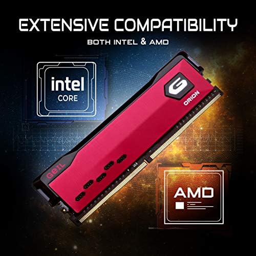 Geil Orion DDR4 RAM меморија, 32 GB 3200MHz 1,35V XMP2.0, Intel/AMD компатибилен, долга DIMM со голема брзина на десктоп меморија, хардкор потопно гејминг/мултимедијална содржина за создавањ?