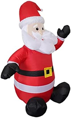 Два божиќни украси за украси, вклучуваат високи 4 стапки Дедо Мраз, и 6 нозе долги надуени разнобојни кутии за подароци со LED светла