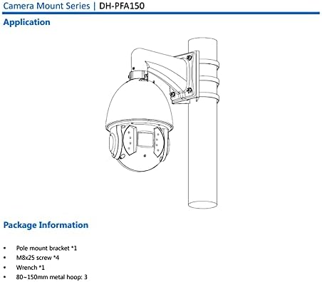 PFA150 Пол за држач за монтирање за IP и CVI камери, бело
