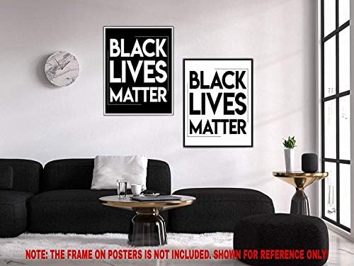 Постери за инспиративна инспиративна раска хармонија на црните животи - сет од 2 wallидни уметности 11''x14 '' - [Необразовано] ламинирана