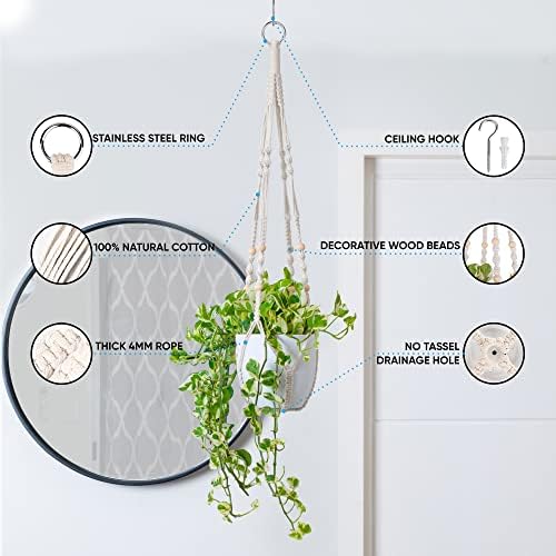 Inli macrame anger anger handoor hanking macrame planters 35 мониста единечна растителна фабрика за фабрика за закачалки за висини