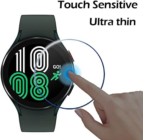 Rosaui за Samsung Galaxy Watch 4 заштитник на екранот 44мм, 3 пакувања на фигура на штит за лице со калено стакло ултра-тенко
