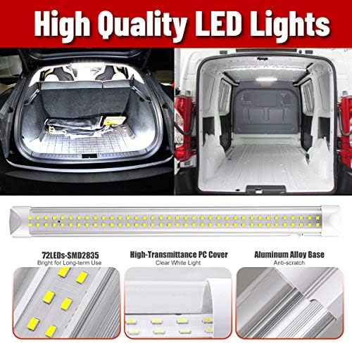 CZC Auto Auto 13 Inch LED LED внатрешна светлосна лента 12V/24V RV лента за светло со вклучено/исклучено прекинувач за кампување на камп 72 LED
